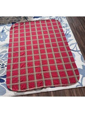 Lenox Holiday Gathering Tablecloth Red Tartan Plaid 58x78 Christmas Decor